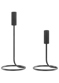 Beliani, Kerzenständer, Kerzenständer Eisen schwarz 2er Set BUNYU