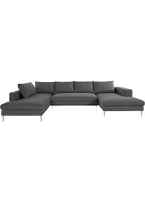 OTTO products , Wohnlandschaft »Finnja, viel Platz, wahlweise Bettfunktion und Bettkasten, U-Form« , grau
