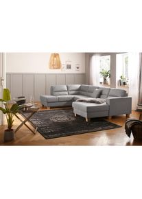 Home Affaire , Wohnlandschaft »Navan, komfortabel mit viel Platz, U-Form«, wahlweise mit Bettfunktion und Kopfstütze , silber