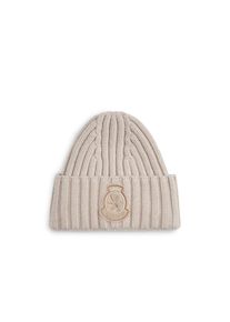 Tommy Hilfiger, Damen, Beanie &raquo;TH CREST FLUFFY&laquo; f&uuml;r Frauen, aus Rippstrick, TH-Wappen-Patch an Umschlag, Sandalwood, Sandalwood, Strickm&uuml;tze von Tommy
