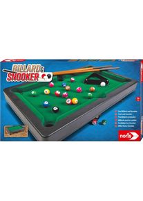 Noris 606167704 Pool Billard & Snooker inkl. 2 Queues, 16 Billard und 17 Snooker Kugeln und Triangel