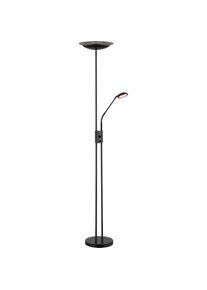 Globo, Stehlampe, Deckenfluter Metall Schwarz Matt, 1xled