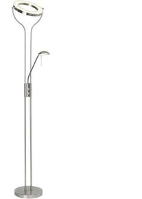 Brilliant Demian LED-Stehlampe Standleuchte Deckenfluter mit Leselampe 18 Watt eisen chrom