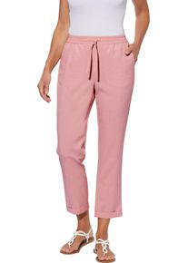 Dames 7/8-broek in linnenlook rozenkwarts gemêleerd Maat 40