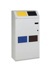 Wertstoffsammelschrank, 4-fach-Sammler, Volumen 100 Liter, lichtgrau Var