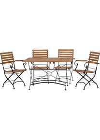 Acamp, Gartentisch + Balkontisch, Set 4x LINDAU Klappsessel + 1x LINDAU Klapptisch 120x80cm (120 cm)
