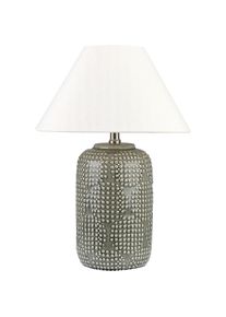 Beliani, Tischlampe, Tischlampe Keramik Grau 47 cm MUSSEL (E27)