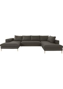 OTTO products , Wohnlandschaft »Finnja, viel Platz, wahlweise Bettfunktion und Bettkasten, U-Form« , grün