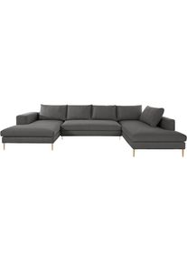 OTTO products , Wohnlandschaft »Finnja, viel Platz, wahlweise Bettfunktion und Bettkasten, U-Form« , grau