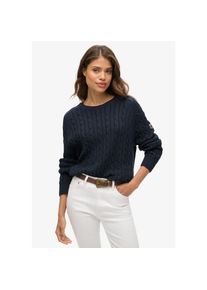 Superdry, Damen, Strickpullover &raquo;SLOUCHY CABLE KNIT&laquo;, Deep Navy, M, Deep Navy, Modischer Pullover von Superdry