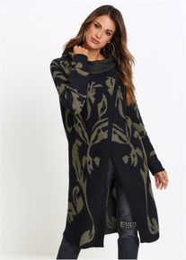 Lang gebreid vest - zwart - maat 56/58 (3XL) - bonprix