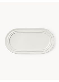 Broste Copenhagen Ručne vyrobený servírovací tanier Stevns Biela Hlina Š 28 x V 15 cm