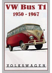 VW Collection by BRISA VW Collection Blechschild, VW T1, 20x30cm, rot, 1950-1967