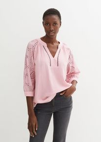 Tunika aus luftigem Musselin, rosa, Gr&ouml;&szlig;e 36, 100% Baumwolle,Musselin, bonprix