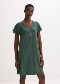Shirtkleid mit Chiffonärmeln, grün, Größe 36/38 (S), bonprix