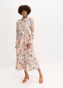 Maxikleid aus fließender Viskose, beige, Größe 42, Viskose, bonprix