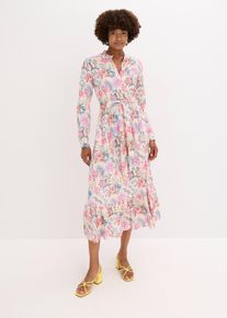 Maxikleid aus flie&szlig;ender Viskose, pink, Gr&ouml;&szlig;e 42, Viskose, bonprix