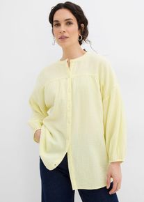 Oversize-Bluse aus Musselin, gelb, Gr&ouml;&szlig;e 50, 100% Baumwolle, bonprix