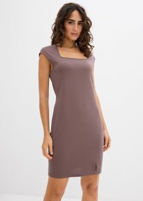Minikleid mit Schlitz, braun, Größe 48/50 (XL), Viskose, bonprix
