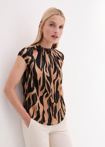 Satin Blusentop, schwarz, Gr&ouml;&szlig;e 48, bonprix