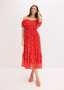Jersey-Mesh-kleid, rot, Größe 48/50 (XL), bonprix