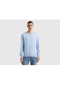United Colors Of Benetton Trui met ronde hals met merklabel heren pullovers maat S blauw