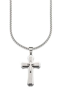 Bruno Banani Ketting met hanger Sieraad cadeau halsketting kruis, Venetiaanse ketting heren kettingen & hangers zilver(kleur)