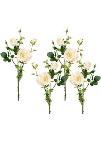 Creativ green Kunstbloem set van 4 (4 stuks) kunstbloemen wit