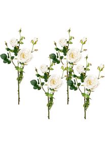 Creativ green Kunstbloem set van 4 (4 stuks) kunstbloemen wit