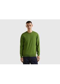 United Colors Of Benetton Trui met ronde hals met merklabel heren pullovers maat M groen