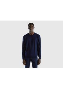 United Colors Of Benetton Trui met ronde hals met merklabel heren pullovers maat M blauw