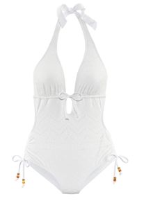 Lascana Badpak Omara met broderie anglaise dames badpakken maat A/B wit