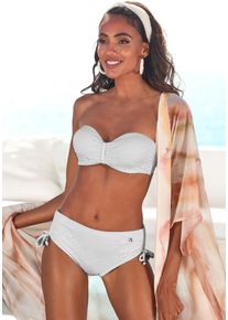 Lascana Beugelbandeau bikinitop Omara met broderie anglaise dames bandeaubikini's maat C beige