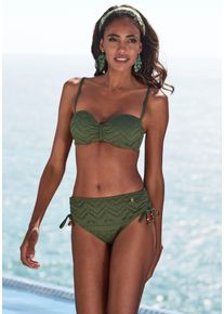Lascana Beugelbandeau bikinitop Omara met broderie anglaise dames bandeaubikini's maat A groen