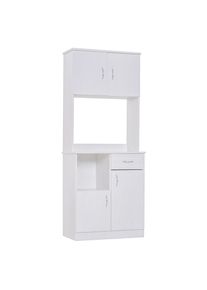 HOMCOM Kitchen Cupboard with Doors Cabinet Shelves Drawer Open Countertop Storage Cabinet for Living Room, Entrance, White | Aosom Ireland