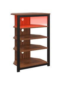 HOMCOM 4-Tier Corner TV Stand with Storage, LED Lights, Cable Management, Small TV Unit Entertainment Centre for TVs up to 29", for Living Room, Bedroom | Aosom Ireland