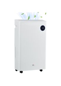 HOMCOM 5500mL Dehumidifier Clothes Dryer with Air Purifier, UVC, Ioniser, 24H Timer, 5 Modes, 16L/Day, for Home Laundry, White | Aosom Ireland