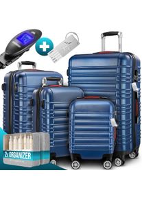 Monzana Reiskoffers 4-delige Blauw ABS accessoires