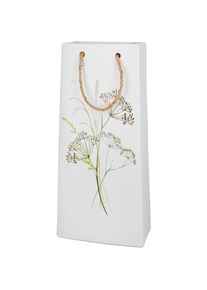 Gilde , Dekovase »Gräserstrauß, in Taschenform, Höhe ca. 32 cm«, (1 St.), dekorative Vase aus Keramik, Dekoobjekt , weiß