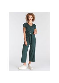 Tamaris , Culotte-Overall, mit Knopfleiste , dunkelgrün , N-Gr , 34 -N-Gr , 34 , Cooler Jumpsuit von Tamaris