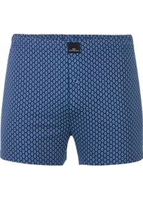 Heren Boxershorts marine + jeansblauw/wit bedrukt Maat 8