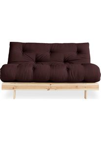 Karup Design Daybett »Daybett Roots Schlafsofa – Gästebett & Sofa aus FSC -Kiefer« Inkl. Futonmatratze in braun, Größe Liegefläche B/L: 140 cm x...