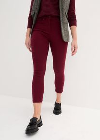 bonprix Femei Pantaloni 7/8 cu talie înaltă, roşu, 48