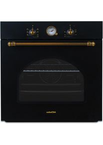 Cuptor incorporabil NBIO-9750RANT electric, 6 functii, 2 butoane, timer mecanic, 60L, sticla dubla, design rustic, antracit