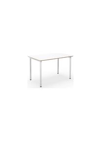 Multifunctionele tafel DUO-C Trend, recht blad, afgeronde hoeken, diepte 800 mm, breedte 1200 mm, wit, wit