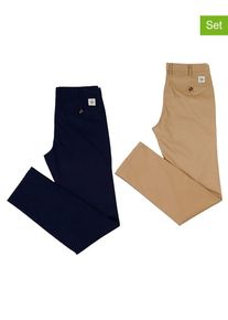 The Time of Bocha 2-delige set: chinobroeken beige/donkerblauw - 62%