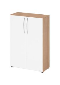 Hammerbacher, Aktenschrank, Schrank 3OH 34,6cm tief BM Nussbaum/Weiss