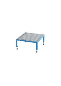 eurokraft pro Werkplatform, in hoogte verstelbaar 255 - 320 mm, met roosterplaat, platform l x b = 610 x 610 mm, lichtblauw