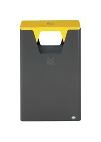 Var Afvalbak voor kringloopmateriaal voor buiten, inhoud 60 l, h x b x d = 890 x 300 x 550 mm, ijzerglitter/geel
