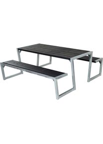 Banco para grupos, longitud 1760 mm, sin respaldo, negro